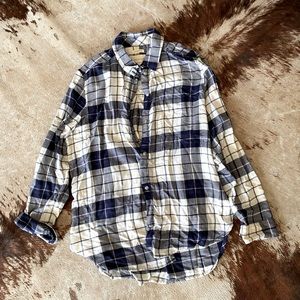 Blue and white flannel